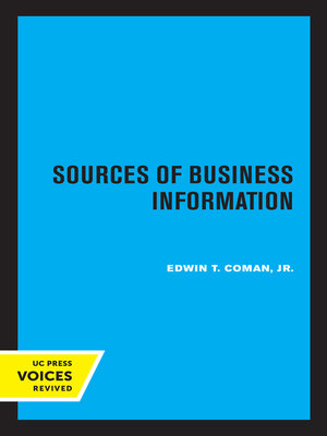 cover image of Sources of Business Information